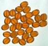 30 12mm Transparent Matte Topaz Flat Oval Beads